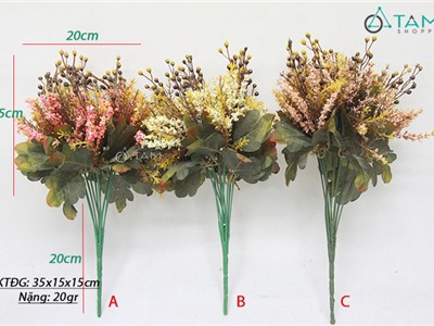 Cành hoa giả Vintage Hạt xốp liti có trái HOA-CHG-84